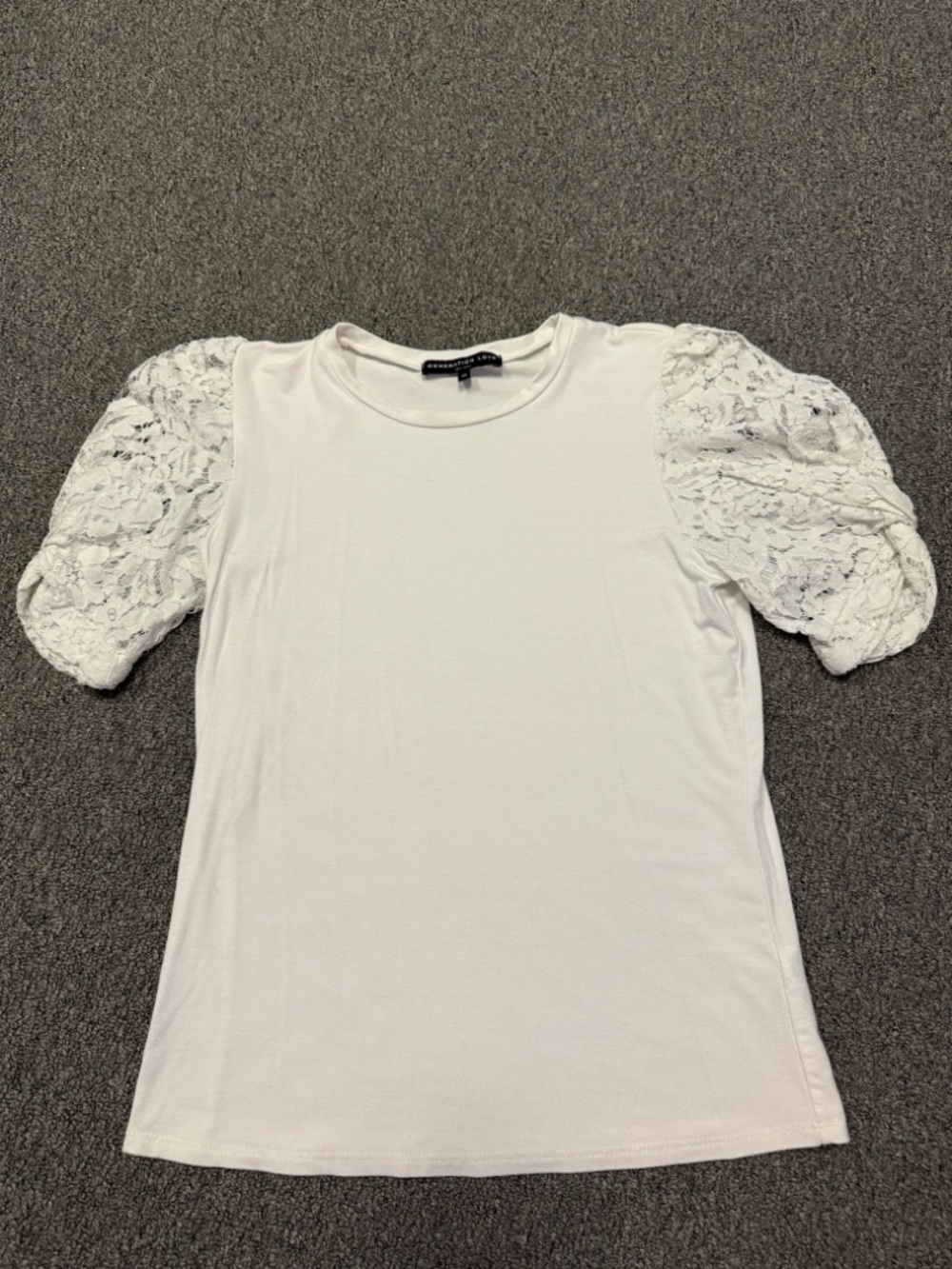Generation Love White Puff Lace Sleeve Tee